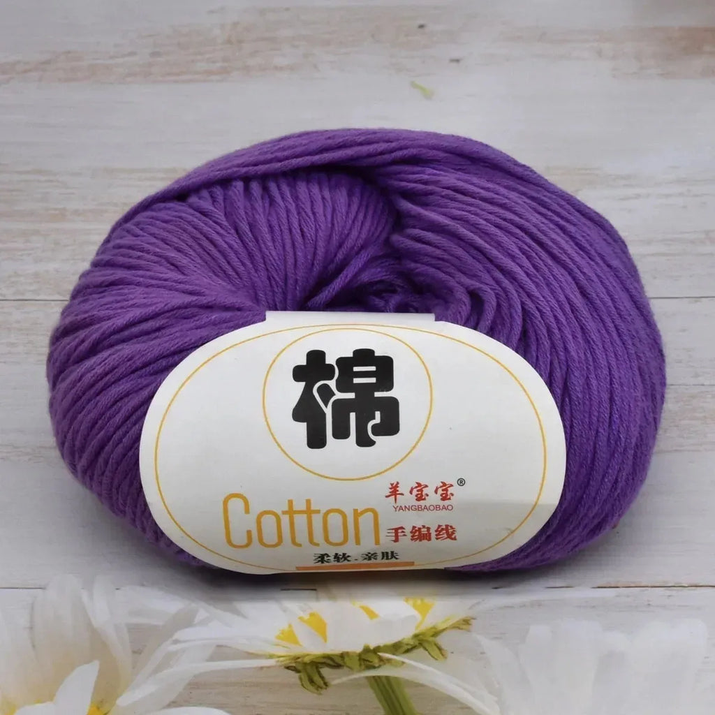 100 Percent Cotton Soft Combed Hand Knitting Crochet Yarn Natural Pure Color Thread 50g 125m
