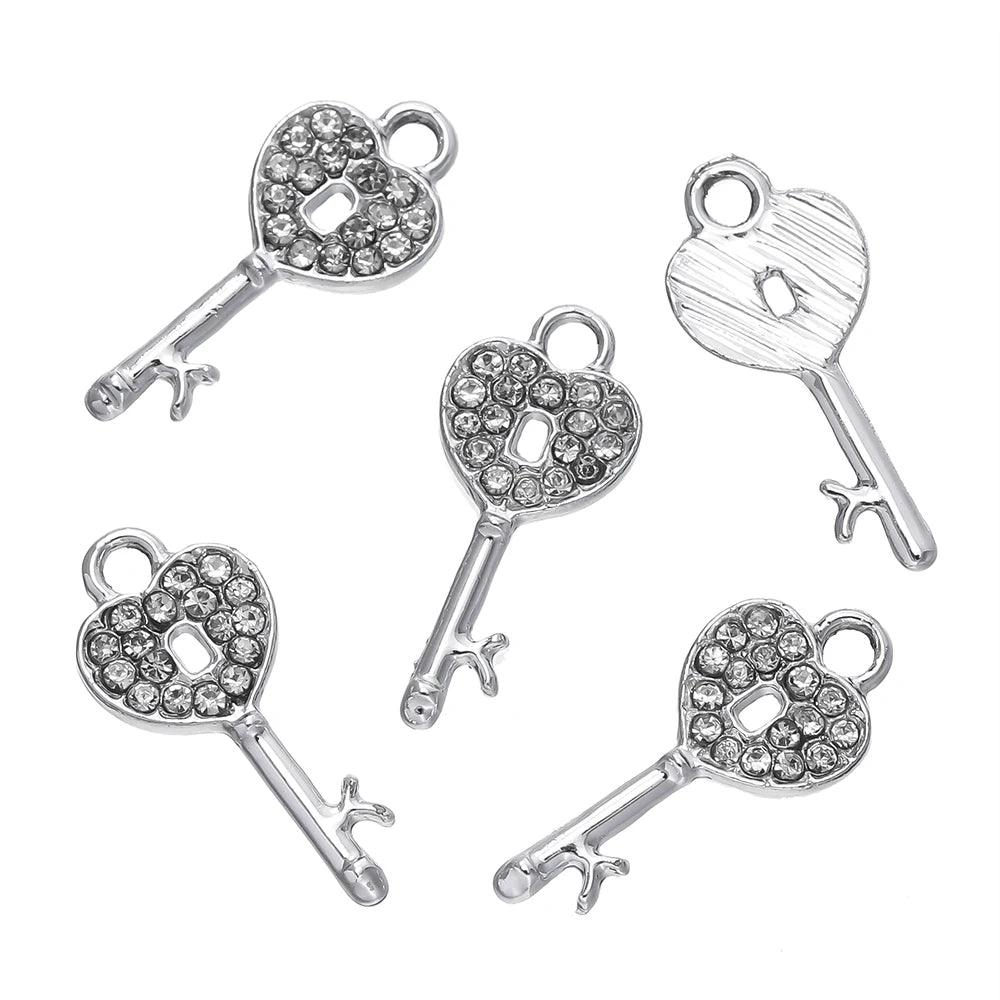 10pcs/Lot Alloy Butterfly Pendants with Crystal Rhinestone Charms for Necklace Earrings DIY Jewelry Making Findings Accessories