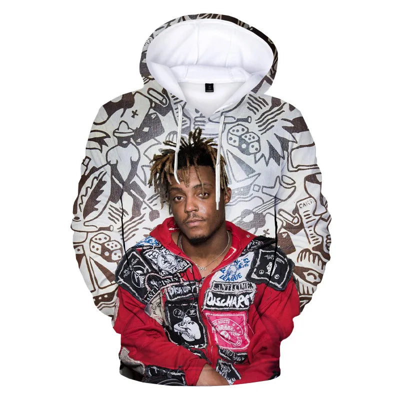 Juice WRLD Hoodies Men Women Hooded Sweatshirts Fashion Hip Hop Casual Pullovers Autumn Boys Girls Black Streetwear Juicewrld