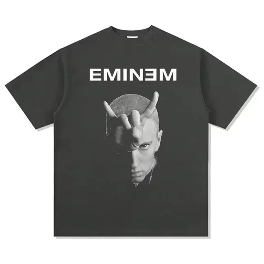 Rapper Eminem Unisex T Shirt for Men and Women Fashion Hip Hop Top Loose Rock Tee Summer Style