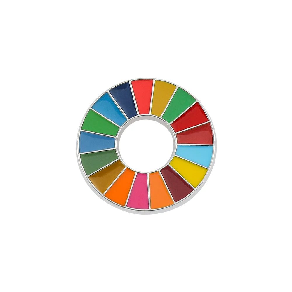 Colorful Enamal Sustainable Development Goals Brooch United Nations SDGs Pin Badge Fashion Rainbow Pins Broszka Badge Brooches