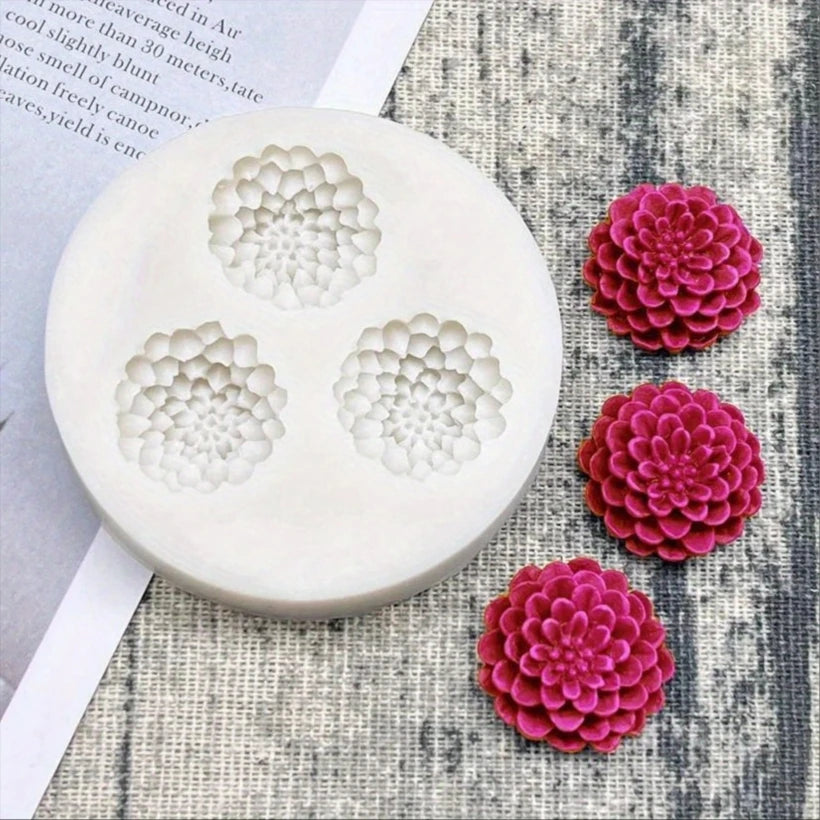 1pc Flower Dahlia Silicone Cake Baking Mold Sugarcraft Chocolate Cupcake Resin Tools Fondant Decorating Tools