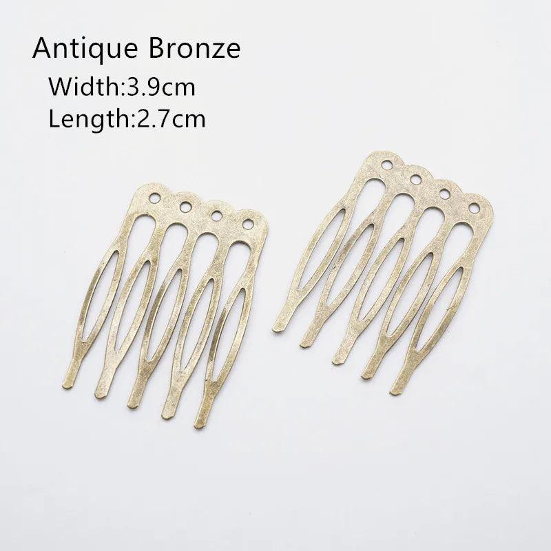 5/10 Teeth Metal Hair Comb Bronze Tone Hair Clips Claw Hairpins DIY Jewelry Findings & Components Wedding Hair Supplies HK107