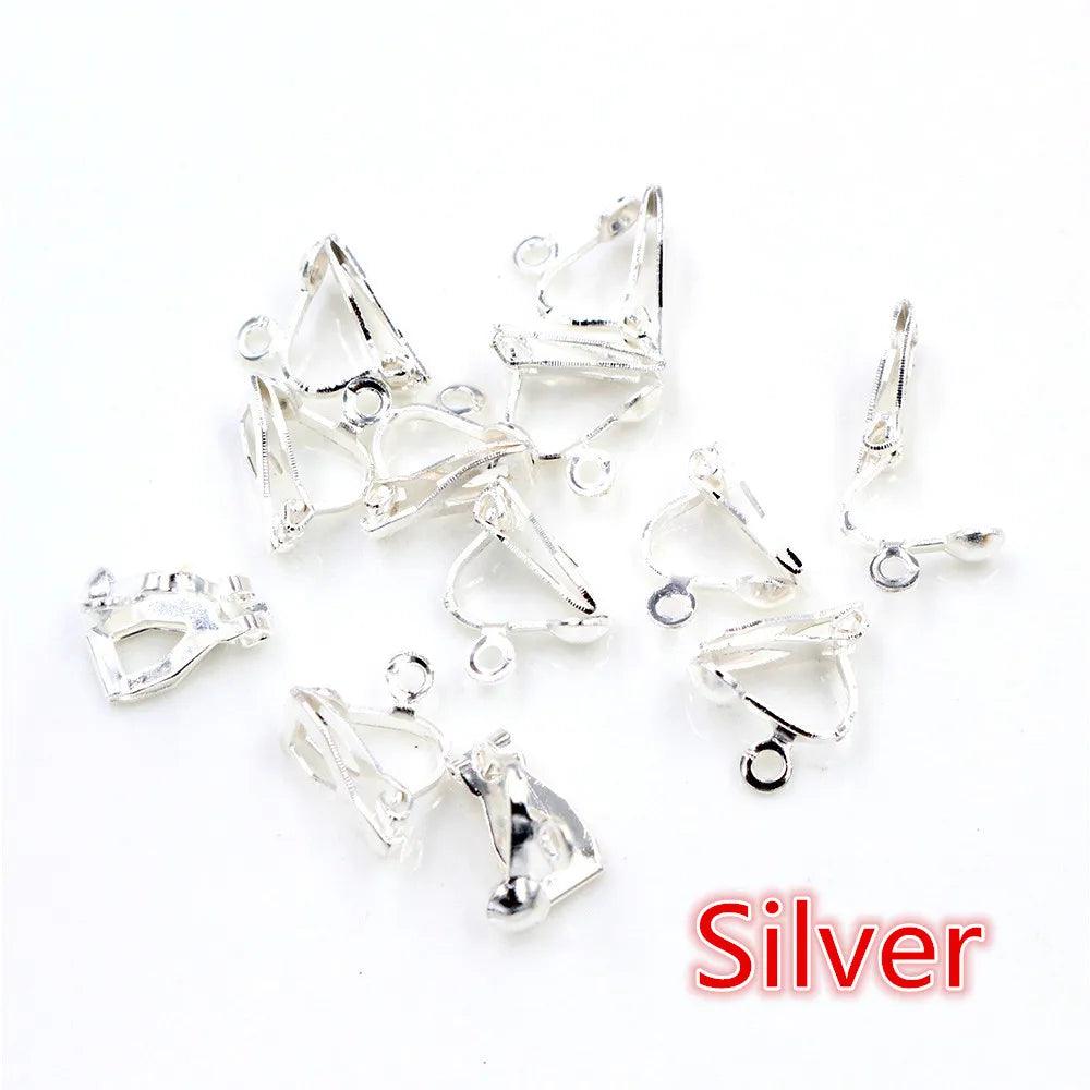 12x5mm 50pcs High Quality 6 Colors Plated Ear Clip DIY Handmade Earrings Findings Jewelry Parts Wholesale