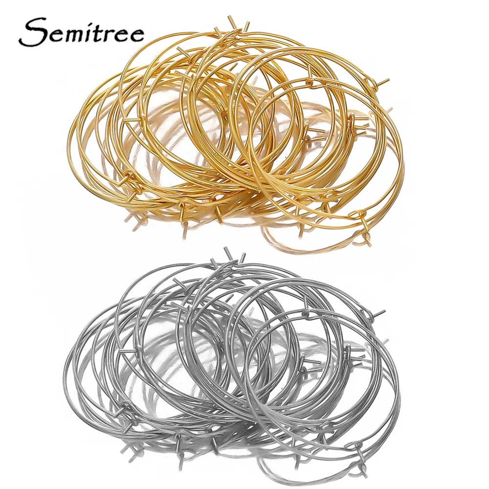 20pcs Stainless Steel 20mm 30mm Gold color Big Circle Wire Hoop Loop Earrings DIY Dangle Drop Earring Jewelry Making Accessories