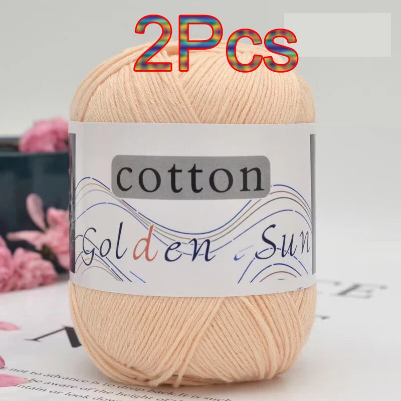 100% Cotton Yarn for Hand Knitting Soft Crochet Yarn Pack of 2 for Sweaters Blankets Hats Amigurumi Dolls and Bags