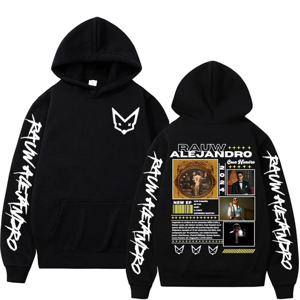 Singer Rauw Alejandro Cosa Nuestra Tour Merch Hoodies Men Women Casual Comfort Oversized Hoodie Hip Hop Style Fashion Sweatshirt