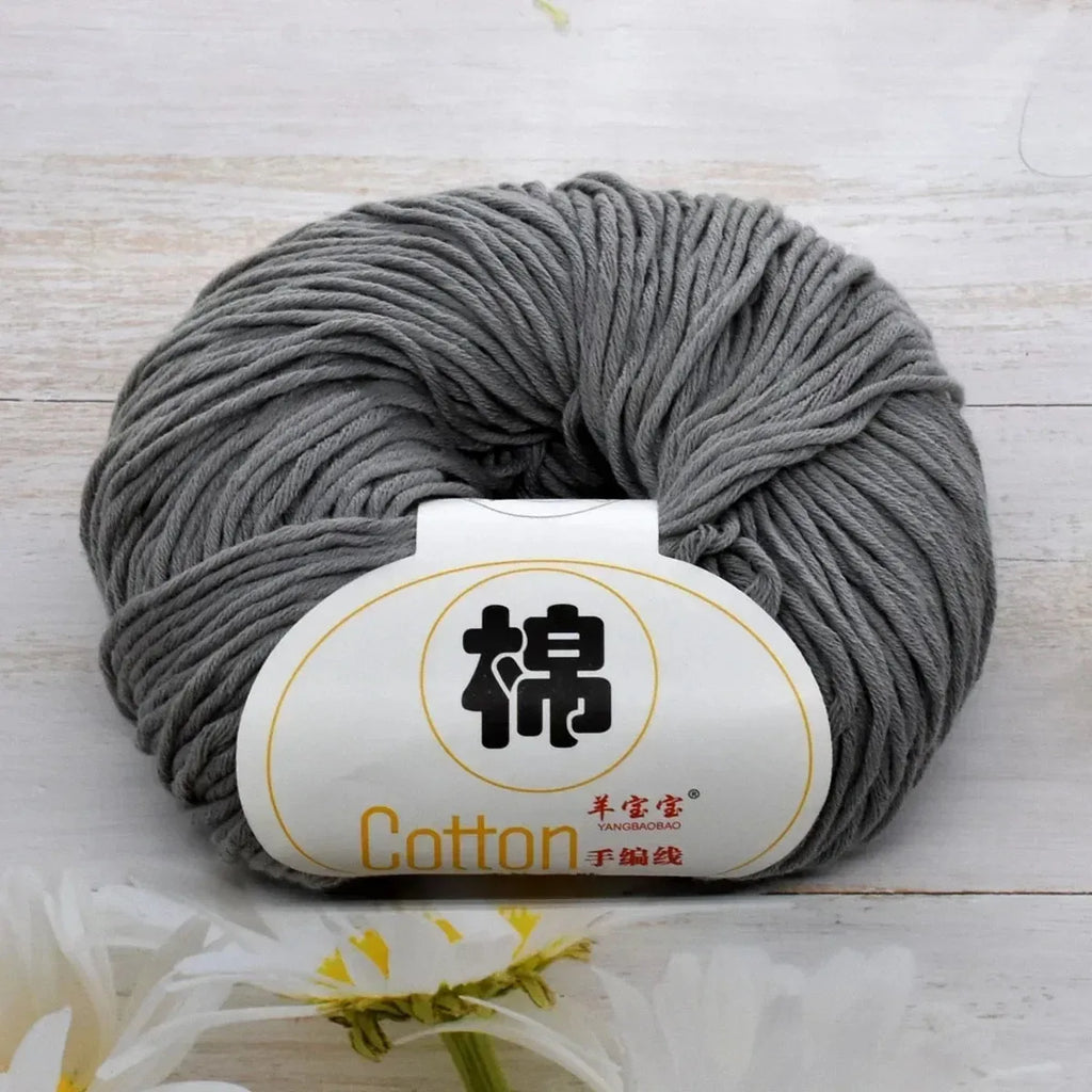 100 Percent Cotton Soft Combed Hand Knitting Crochet Yarn Natural Pure Color Thread 50g 125m