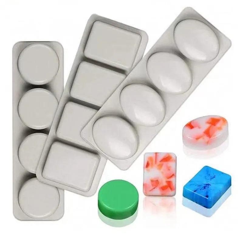3D Square/round/Oval Silicone Soap Mold DIY Soap-making Supplies Handmade Chocolate Cake Decoration Baking Kit Home Decor Gift