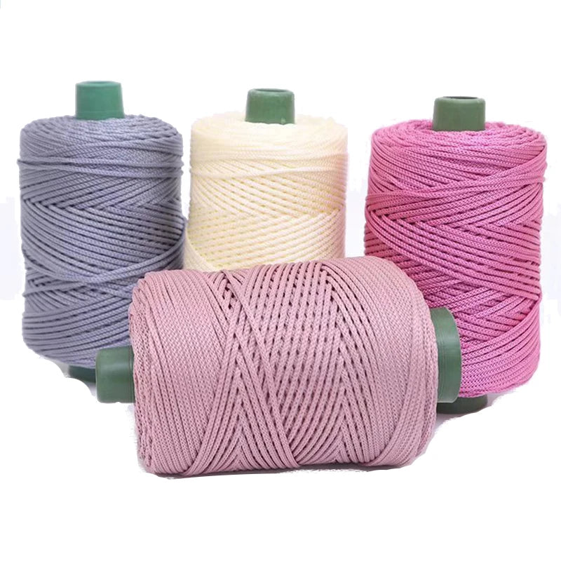 1 Roll Light Viscose Ice Rope Hand Knitting Bag Sun Hats Line Hollow Crocheted Woven Yarn Handmade Cushions Thread Crafts 3mm