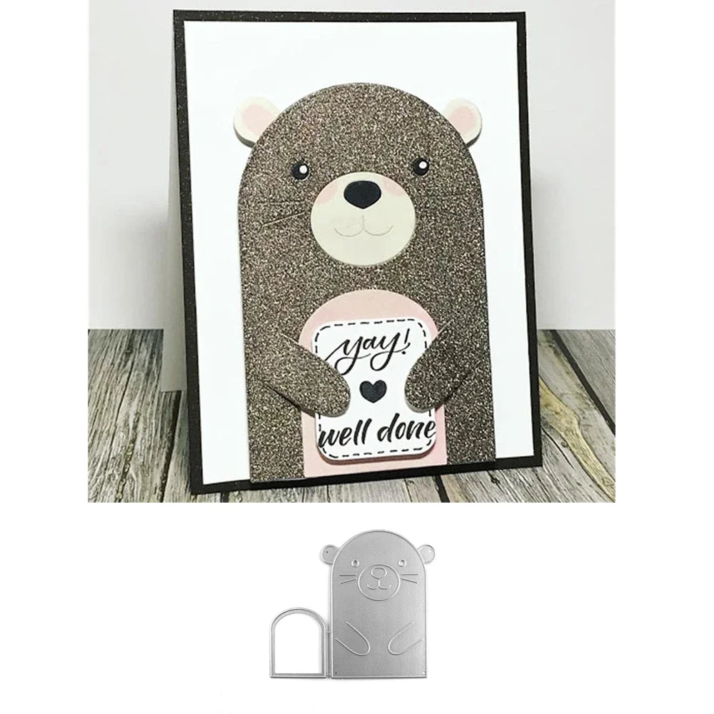Cute Animals Christmas Cat Panda Metal Cutting Dies for DIY Scrapbooking Card Craft Making