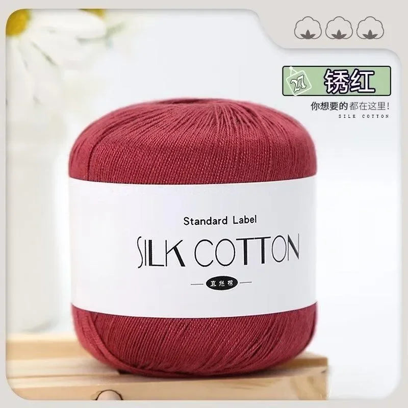 Silk Lace Cotton Milk Crochet Yarn 50g Soft Knitting Thread for Baby Hand Knitting Supplies