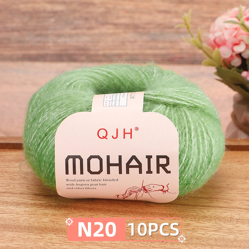 Soft Mohair Crochet Yarn Set 10 Pcs For DIY Knitting