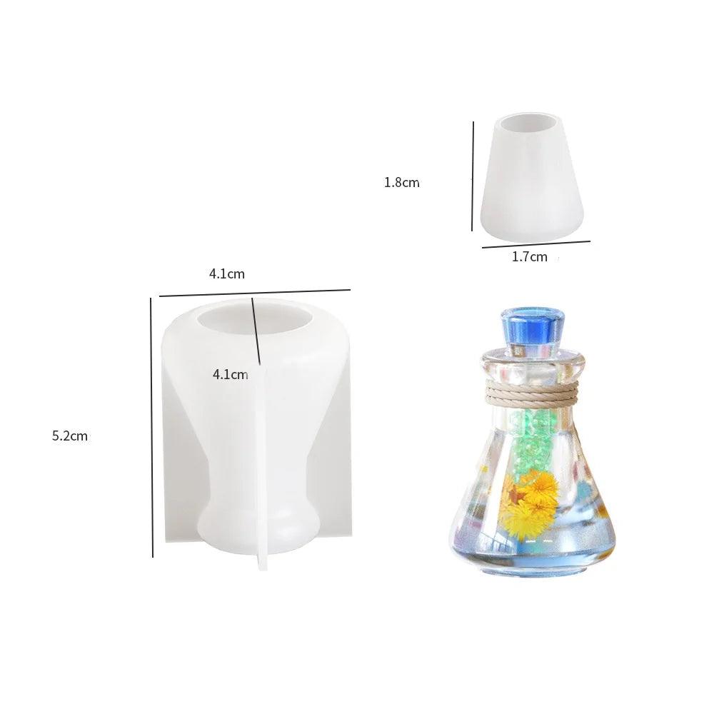 DIY Epoxy Resin Drift Bottle Mold Heart Shaped Wishing Bottle Light Bulb Night Light Aromatherapy Bottle Quicksand Silicone Mold