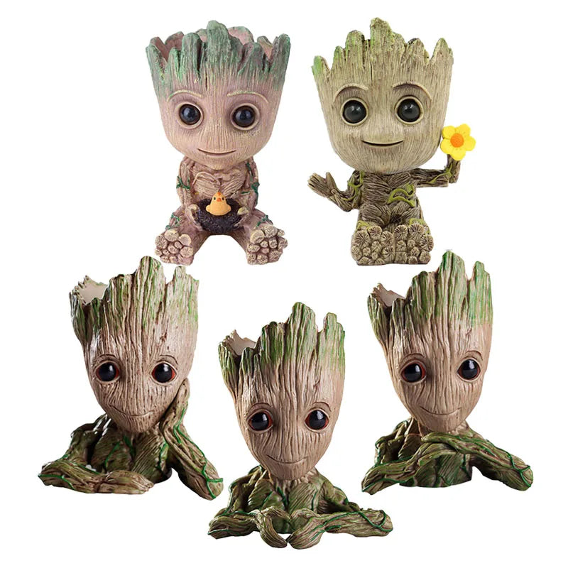 Groot Flower Pot Groot Flower Home Decoration Vases Multifunction Ornaments Arrangement Action Character Figurine Pen Holder