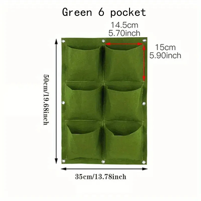 Felt bags suitable for plant planting, vertical wall hanging, balcony greening, flower growth and square multi-mouth felt bags