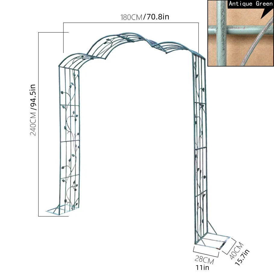 Easily Assembled metal garden Arch Arbor for Lawn Backyard Patio Party Trellis for Various Climbing Plants Roses Vines