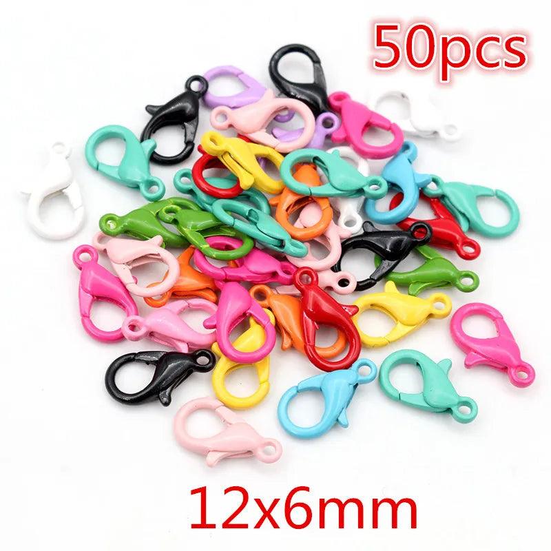 Colorful Mixed Alloy Split Jump Rings Lobster Clasp Eyelets Screw Pins Keychain DIY Jewelry Making Accessories Supplies