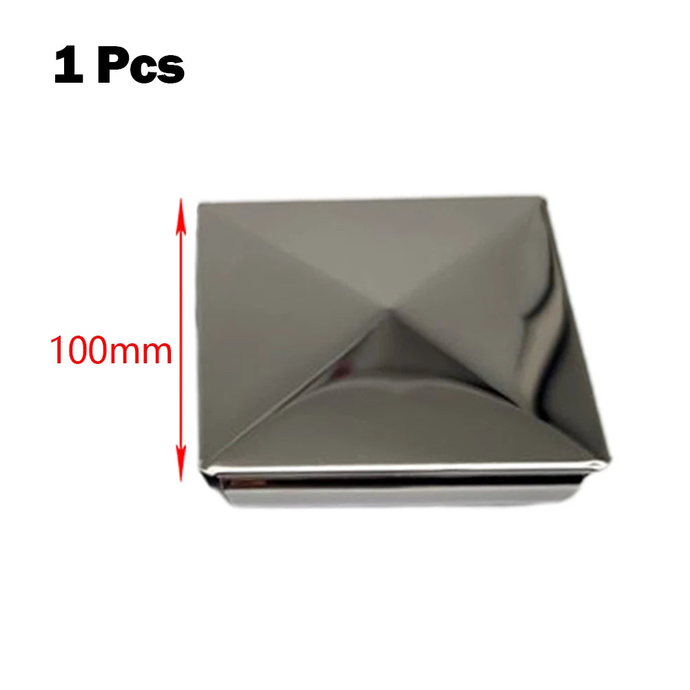 1/10Pcs Column Cap Hat Square Post Cap Stainless Steel To Steel Galvanized Cover Pyramid Shape Cap Home Garden Decoration