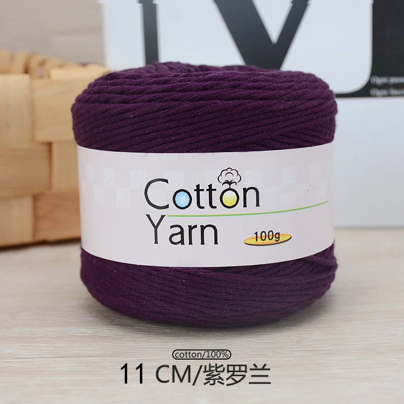 100g 100 Percent Cotton Hand Knitting Yarn Soft Crochet Yarn for Sweater Scarf Blanket Hat and Amigurumi