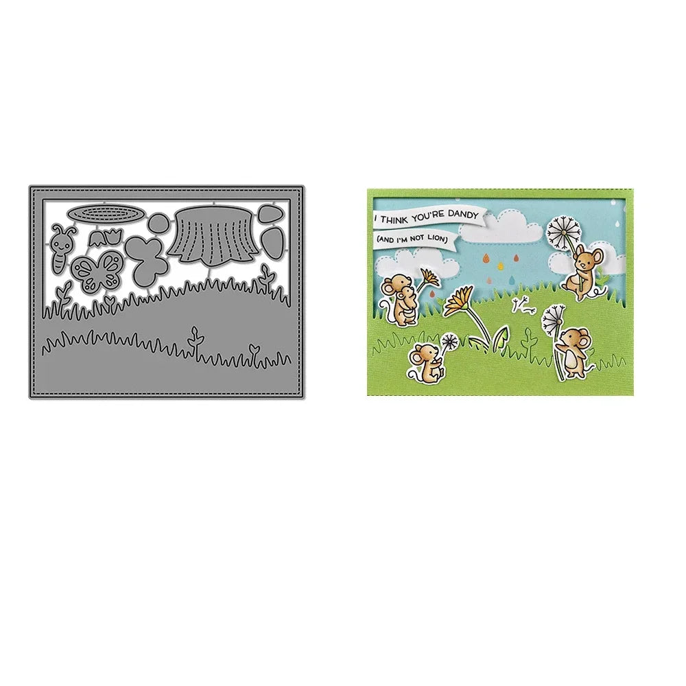 Meadow Backdrop Tiny Gift Box Add On Metal Cutting Dies Embossing Diecut for DIY Card Making Scrapbooking Crafting Supplies