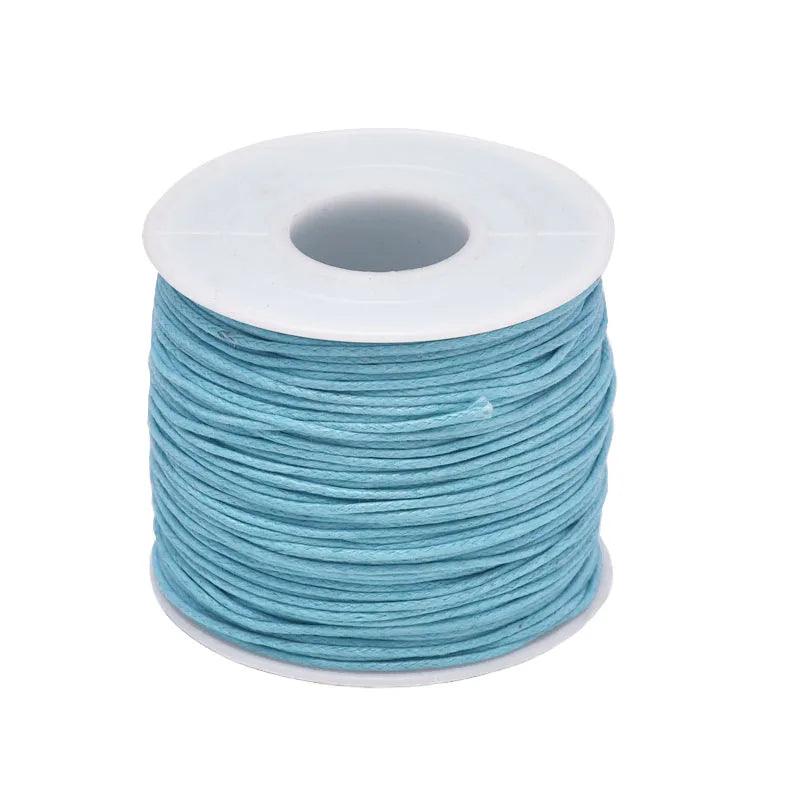 24-70m 1mm Waxed Cotton Cord For Beading Craft DIY Bracelet Necklace Braided String Thread Jewelry Findings Making HK042