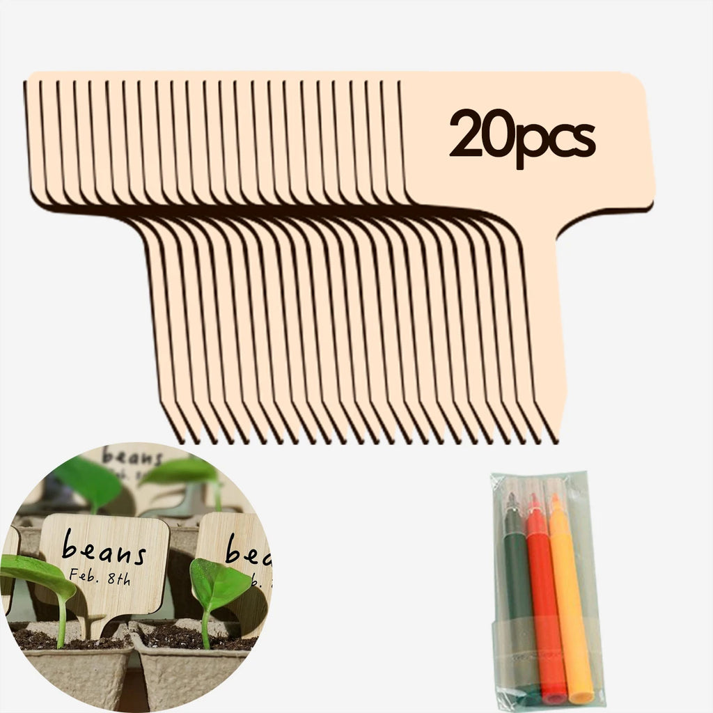 100pcs T-shaped Plant Mark White PVC Material Garden Plant Classification Label Garden Ground Label Plant Waterproof Label