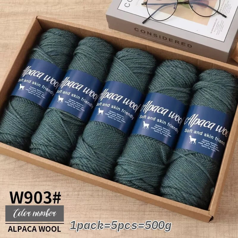 500g Coarse Alpaca Wool Yarn for Hand Woven Sweaters Jackets Scarves and Hats