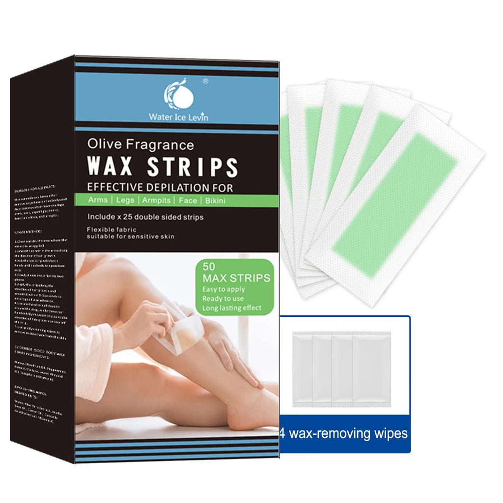 50pcs Wax Strips Hair Removal Waxing Kit Beeswax Essence Body Arms Legs Chest Back Bikini Brazilian All Skin Types Waxing Paper