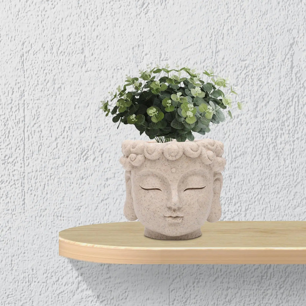 Buddha Head Flower Pot Bud Vase Planters Decors Sculpture Plant Containers for Table Centerpiece Home Office Desktop Kitchen