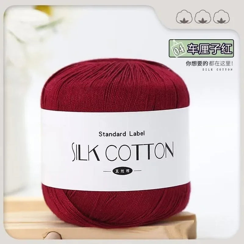 Silk Lace Cotton Milk Crochet Yarn 50g Soft Knitting Thread for Baby Hand Knitting Supplies