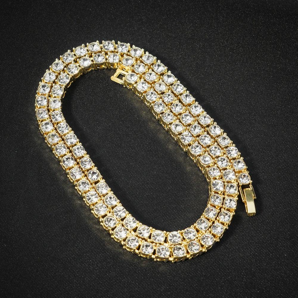 Hip Hop Shiny 14MM Cuban Link Chain Necklace Women Men Silver Color Rhinestone Iced Out Cuban Chain Punk Jewelry Necklace Gift