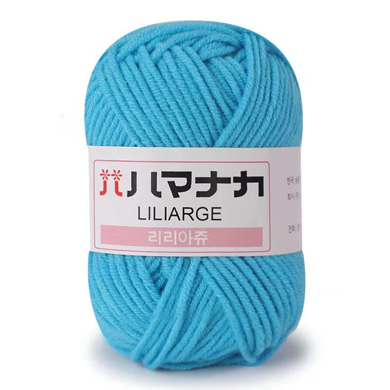 Soft Milk Cotton Knitting Yarn 25g Anti-Pilling High Quality 4ply Crochet Yarn for Scarf Sweater Hat and Doll Craft