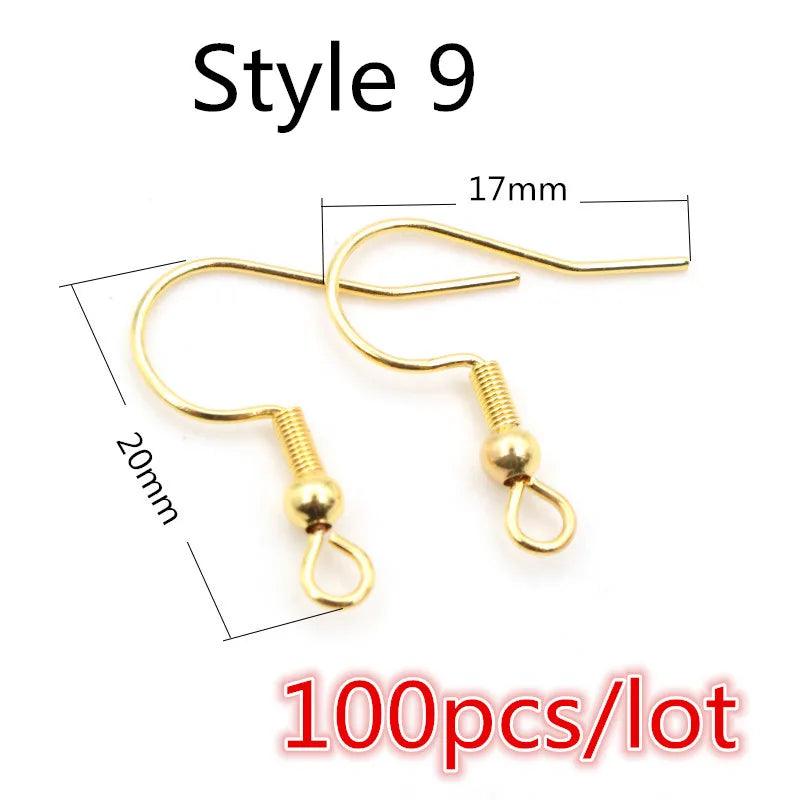 (Never Fade) High Quality 316 Stainless Steel DIY Earring Findings Clasps Hooks Jewelry Making Accessories Earwire