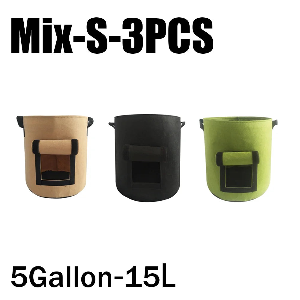 3Styles Felt plant grow bags nonwoven fabric garden potato pot greenhouse vegetable growing bags moisturizing vertical tools