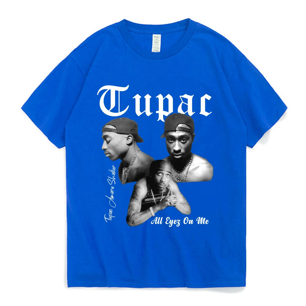 Rapper Tupac 2Pac Men's Cotton T-Shirt High Quality Oversized Hip Hop Streetwear