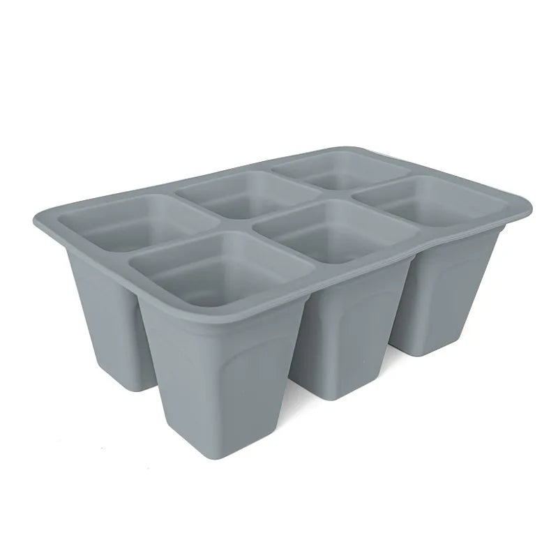 Durable 6 Cells Nursery Cups Indoor Gardening Plant Germination Tray Silicone Seed Starter Trays Seedling Care Package Garden