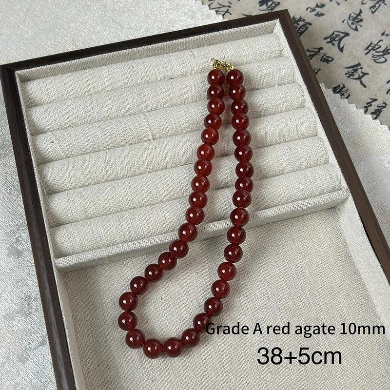 Red Faceted Agate Natural Stone Beads Crystal Round Loose Spacer Bead For Jewelry Making DIY Needlework Bracelets Necklace