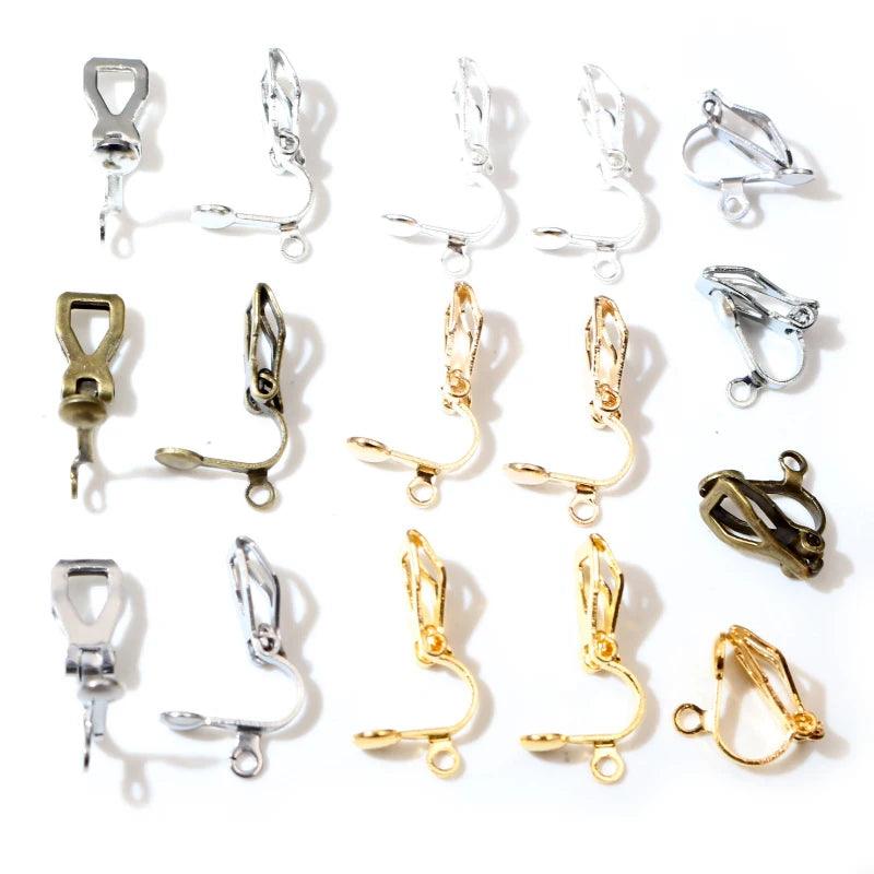 12x5mm 50pcs High Quality 6 Colors Plated Ear Clip DIY Handmade Earrings Findings Jewelry Parts Wholesale
