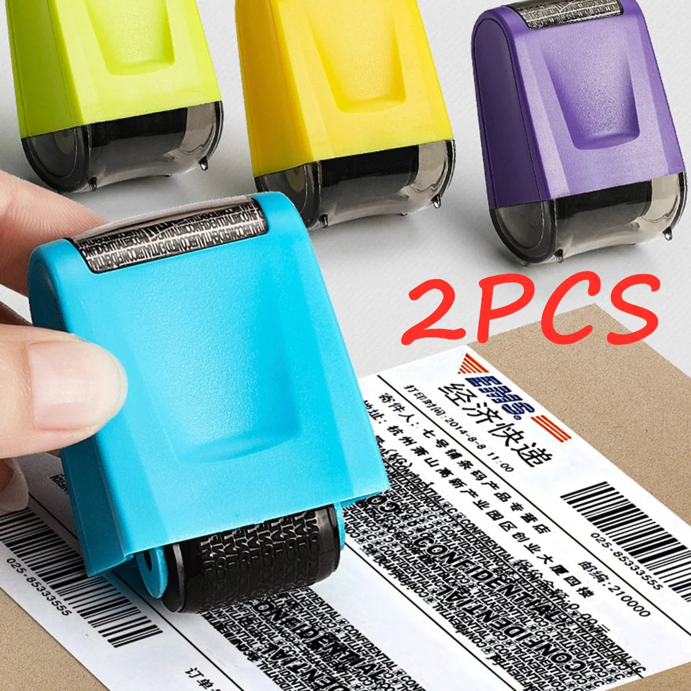 2Pcs Stamp Roller Anti-Theft Protection ID Seal Smear Privacy Confidential Data Guard Information Data Identity Address Blocker