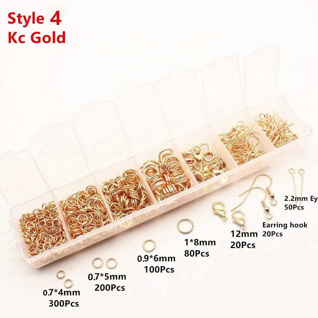 900 Pcs Alloy Open Jump Rings Mixed 3mm 4mm 5mm 6mm 7mm 8mm 10mm Split Rings For DIY Jewelry Making Findings HK060