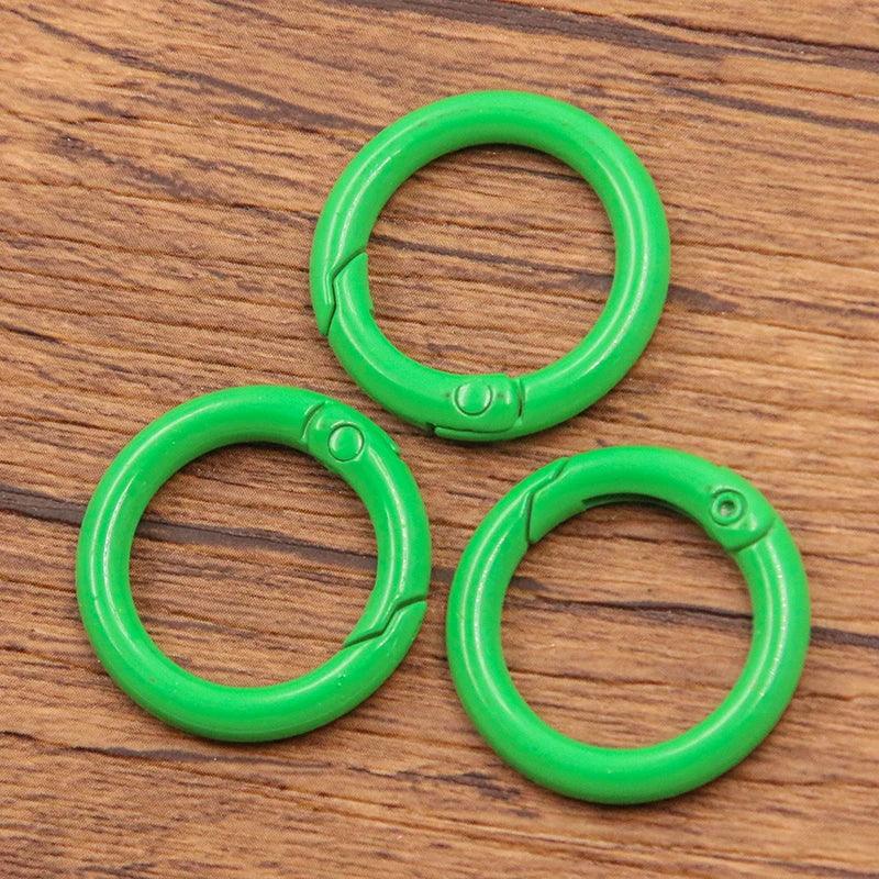 10Pcs 15 Colors Metal O Ring Spring Clasp Openable Round Carabiner Keychain Clips Hook Dog Chain DIY Jewelry Buckle Connector