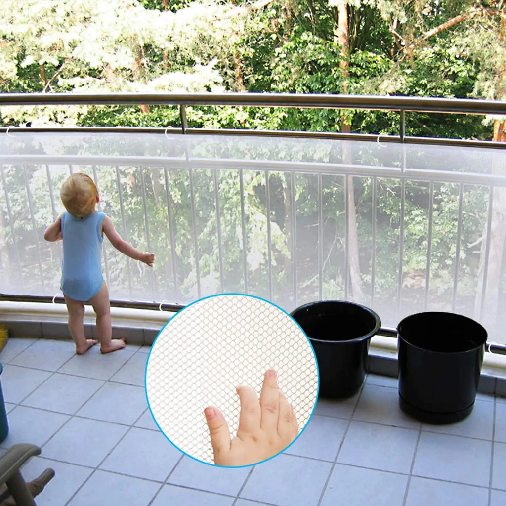 Kids Stairs Safety Net Multipurpose Bannister Guard Deck Fence Durable Child Safety Protective Net Fine Mesh for Balcony Stairs