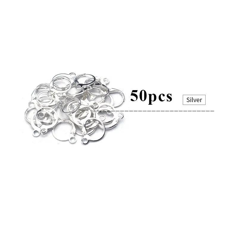 50pcs Hypoallergenic Earring Hooks Brass Lever Back Earring Round Hook Ear Wire with Open Loop for Earring Design Jewelry Making