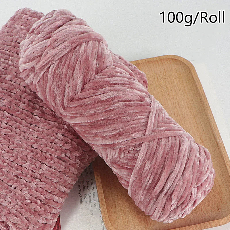 Chenille Gold Velvet Yarn Soft Warm Hand Knitted Crochet Thread for Scarves Hats and Sewing Accessories