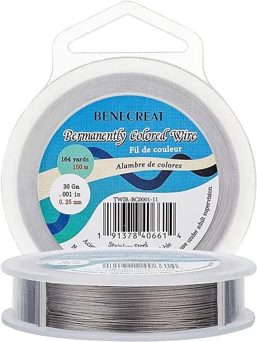 7 Strands Bead String Wire (0.25MM, 490FT) Nylon Coated Stainless Steel Beading Wire for Necklace Bracelet Making