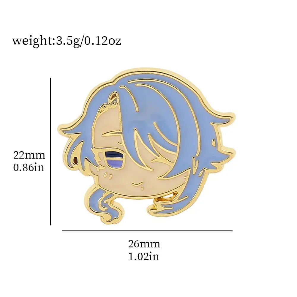 Game Genshin Impact Brooch Character Model Metal Enamel Badges Clothing Backpack Lapel Pins Jewelry Accessories Gifts