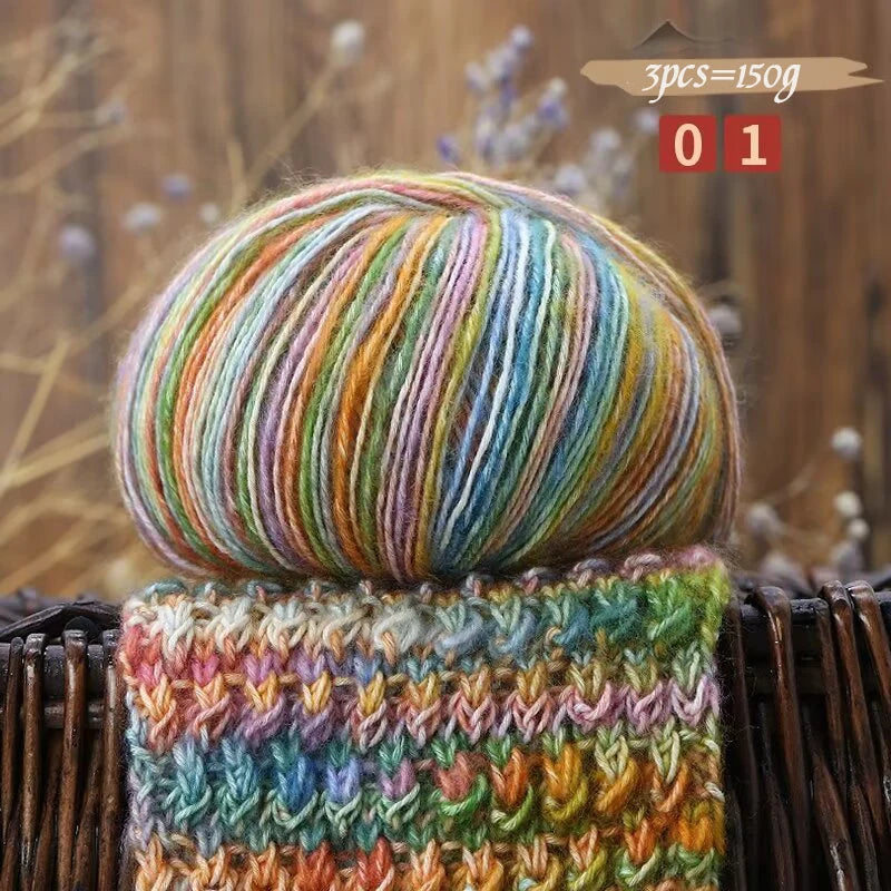 Camouflage Cotton Yarn 150g Medium Thick DIY Crochet Thread