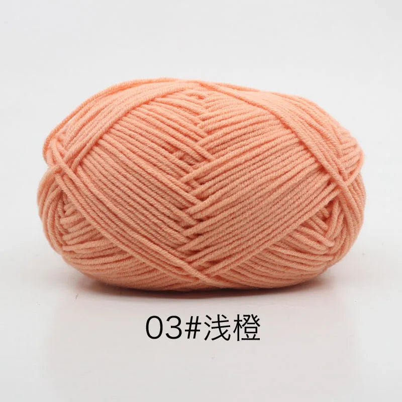 4ply Milk Cotton Knitting Yarn Set for Crochet Crafts and DIY Projects