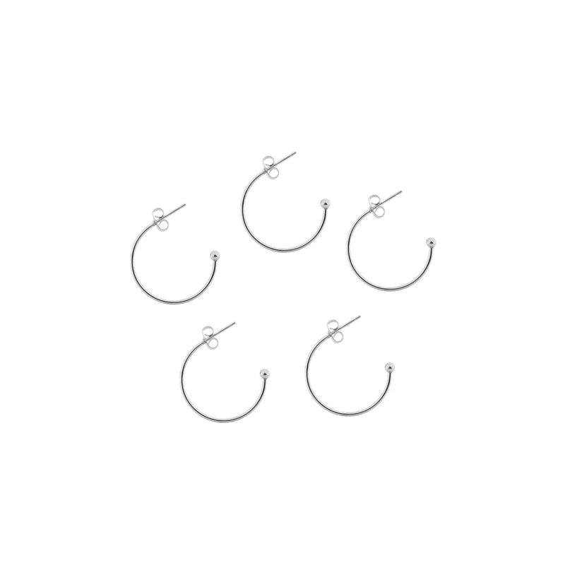 6 pcs/lot 15-25mm Stainless Steel C-shaped Ear Hoops Small Round Earrings Ear Wires Connector for DIY Jewelry Making  Supplies